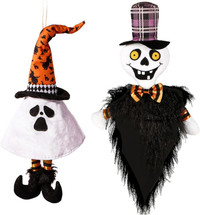WUJOMZ Ghost Doll Halloween Hanging Decorations, 2 PCS Plush Car