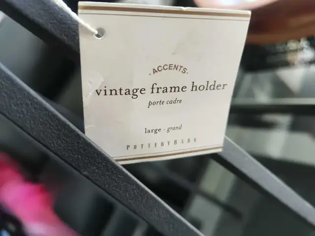 Pottery Barn Vintage Frame Holder heavy  iron in Home Décor & Accents in Lethbridge - Image 3