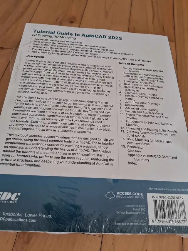 TUTORIAL GUIDE TO AUTOCAD 2025 (SEALED) in Textbooks in Barrie - Image 3