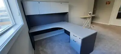 Office Desk L shaped withdrawrrs and  Hutch, View more