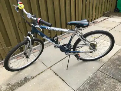 Mens bicycle 26" silver & black in excellent working condition, View more