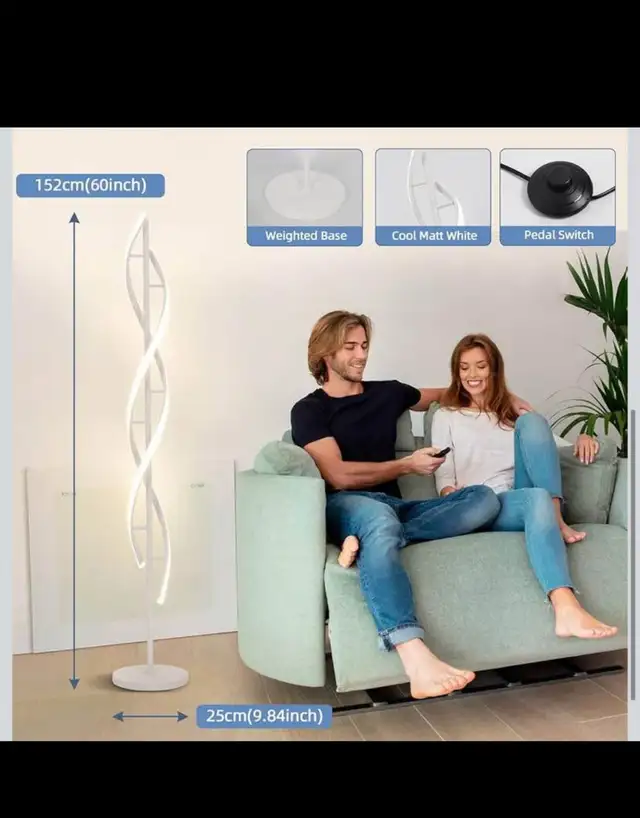 40W Modern FloorLamp with Remote 60 inch Dimmable Floor Lamp for in Indoor Lighting & Fans in Hamilton - Image 5