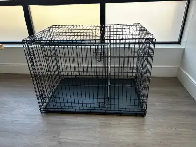 42” double door dog crate for sale