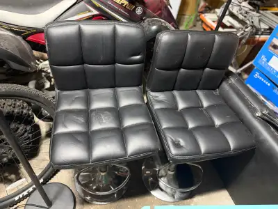 Black leather bar stools , View more