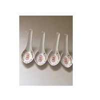 Chinese Double Happiness Symbol Character Rice Soup Spoons