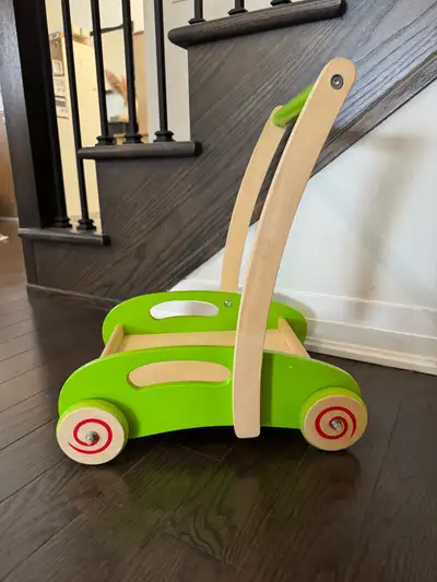 Push cart from Hape Wooden toy construction and Montessori theme No blocks are included, cart only $...