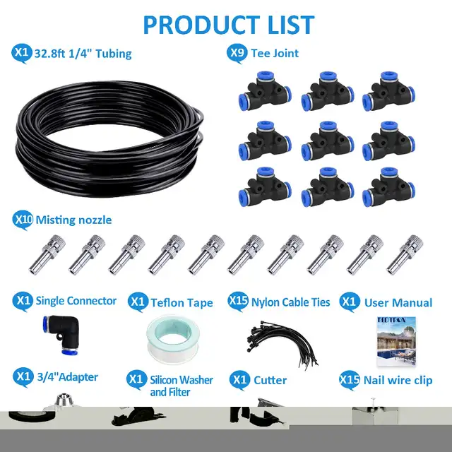 32.8FT Mist Cooling System, Patio Misting System in Other in Burnaby/New Westminster - Image 8