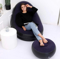  Inflatable Leisure Sofa Chair and Footstool Outdoor Fold