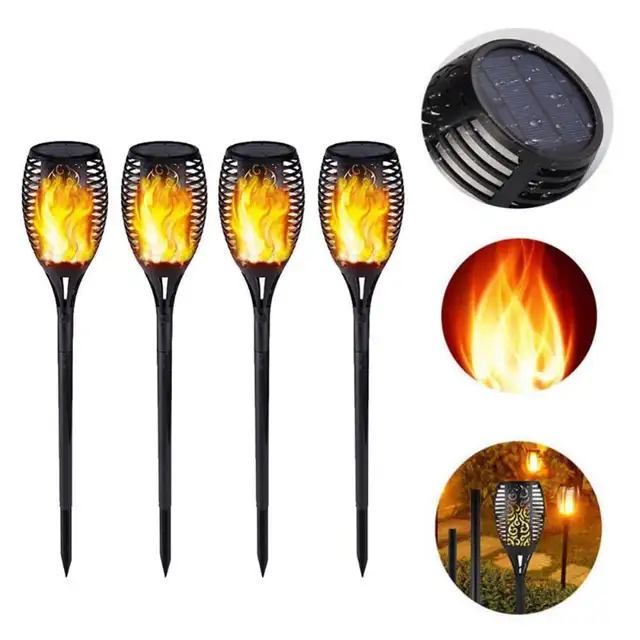 2pcs Solar Light Control Solar Flame Light Dance Flame in Outdoor Lighting in City of Toronto - Image 2