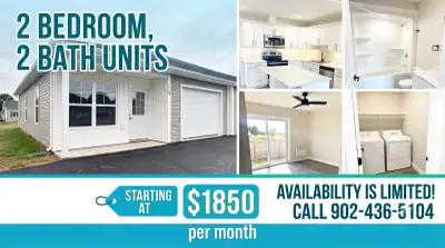 2BR, 2Bath, single floor units with in unit laundry and garage parking. Newly constructed and locate...