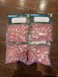 4 Brand New Bags of Pink Ice Crystal Gems