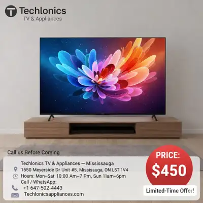 NEW 65-inch Hisense 4K QLED Smart TV (Quantum Dot) - Techlonics, View more