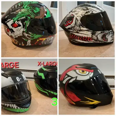 13 casques de moto neufs 100$ chaque. DOT. Gatineau. J8t5y8. 819-525-1033