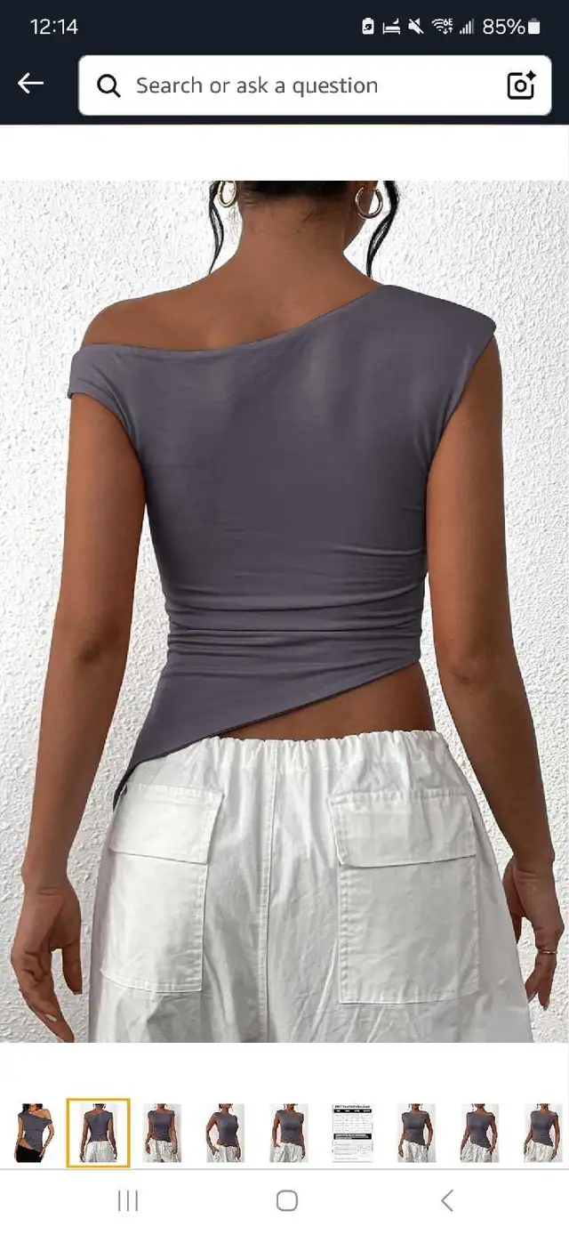 Brand New Grey Asymmetrical Rushed Top sz XL in Women's - Tops & Outerwear in Winnipeg - Image 3