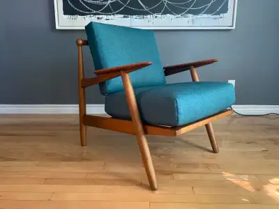 Mid century modern Danish Teak/Beechwood Lounge Chair, View more