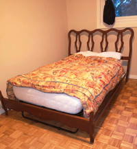 Double bed frame -Solid CHERRY WOOD Headboard/Footboard/2Rails