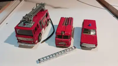 Vintage Dinky Fire Trucks $60 for the lot Model 285 Merryweather Marquis Fire Tender. Play worn cond...