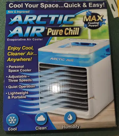 Artic air portable A/C $60.00 Rollfix portable clothes line $40.00 EZ wrap 1000 under counter food d...