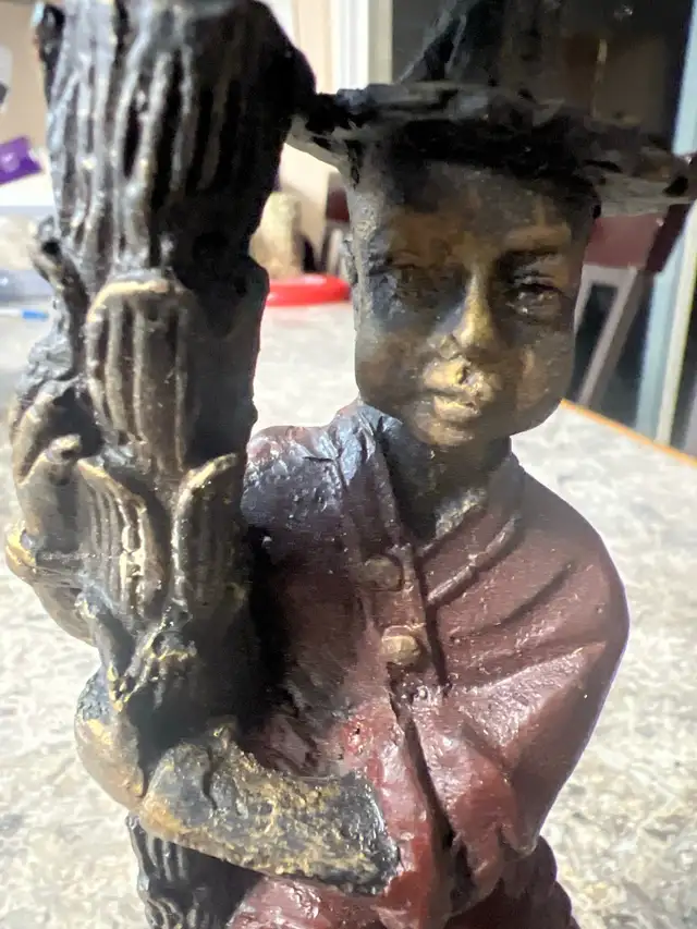 Vintage Asian Chinoiserie cast iron figurine candle holders in Home Décor & Accents in Ottawa - Image 9