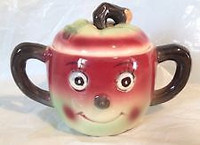 Apple Anthropomorphic sugar bowl with lid
