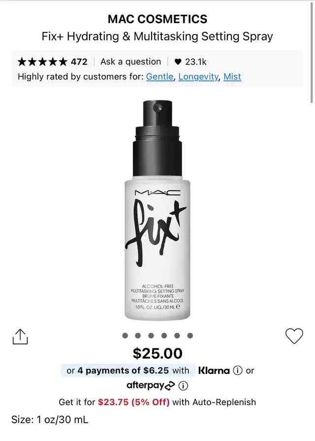 MAC Cosmetics Fix+ Spray