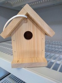 Birdhouses unpainted, all new additions as production is ending