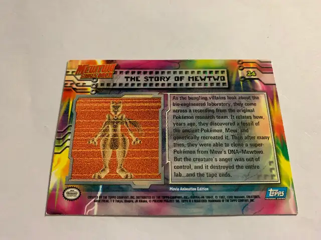 Topps Mewtwo Strikes Back #24 The Story of Mewtwo Pokemon Card in Arts & Collectibles in Longueuil / South Shore - Image 3