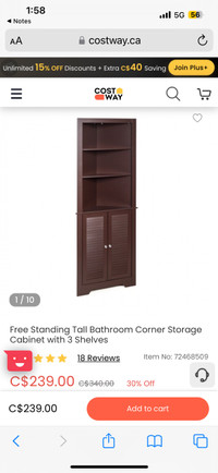 Free Standing Tall Corner Cabinet