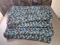 Crochet Blanket Black and Blue