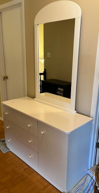 White dresser with mirror