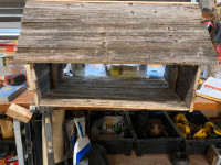 150 year old barn board bird feeder and bird houses 