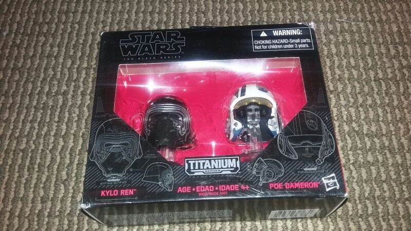 Used, Star Wars Black Series Titanium Kylo Ren Poe Dameron Helmets for sale  