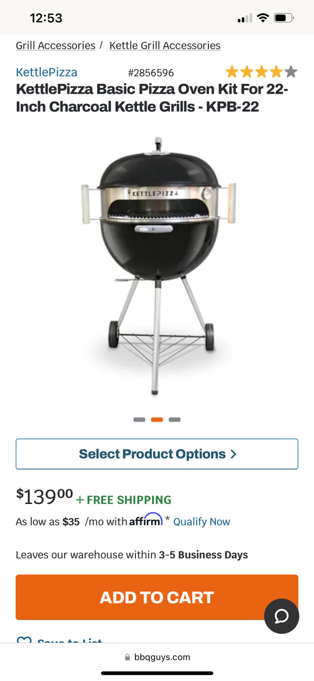 Weber KettlePizza 22 inch in BBQs & Outdoor Cooking in Markham / York Region