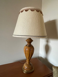 Wood lamp with shade