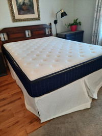 As new. mattress and box spring with frame.
