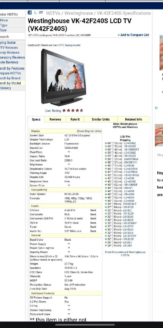 selling 42 inch not smart tv amazing condition  in Video & TV Accessories in Ottawa - Image 6