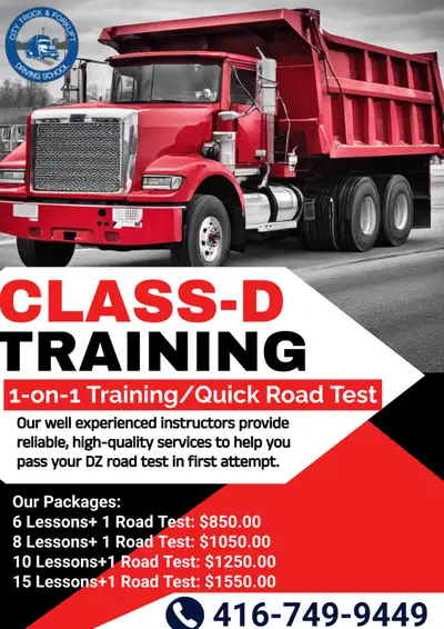 Dump Truck Training/Lessons! Call 416-749-9449, View more