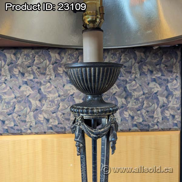Black Post Desk Lamp w/ Brown Patterned Shade 36" Tall in Home Décor & Accents in Calgary - Image 3