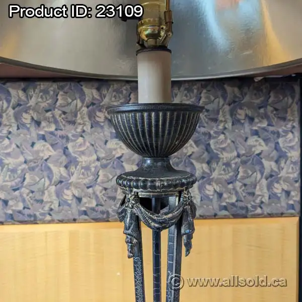 Black Post Desk Lamp w/ Brown Patterned Shade 36" Tall in Home Décor & Accents in Calgary - Image 4