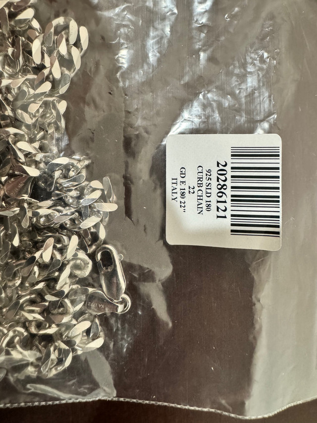 925 silver curb chain 22” 7mm  in Jewellery & Watches in Markham / York Region - Image 3