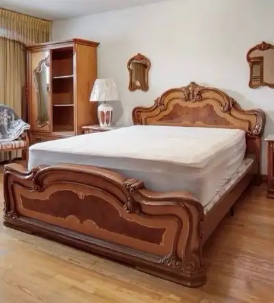 Elegant Solid Wood King Bed Frame, View more