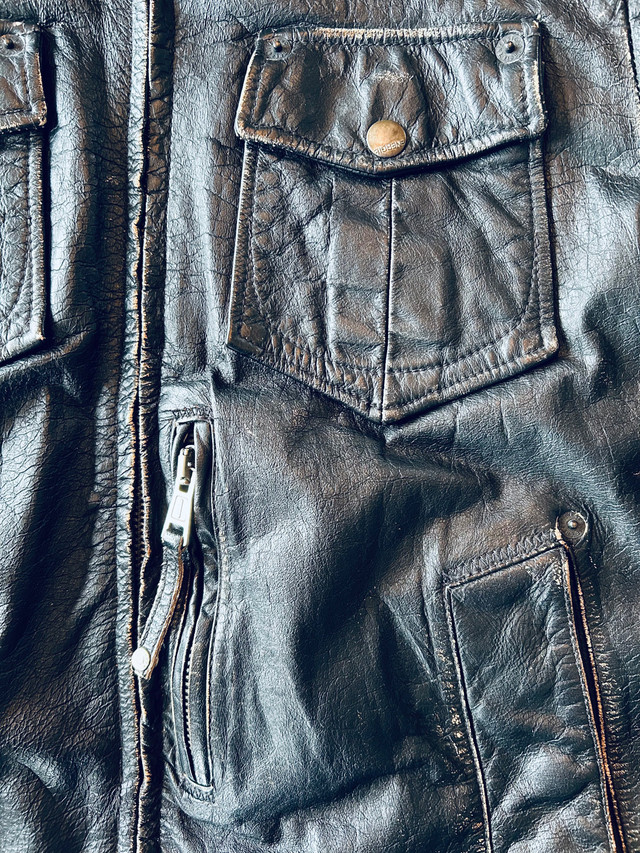 Manteau de cuir ENERGIE leather jacket – Large (slim fit) dans Hommes  à Laval/Rive Nord - Image 4