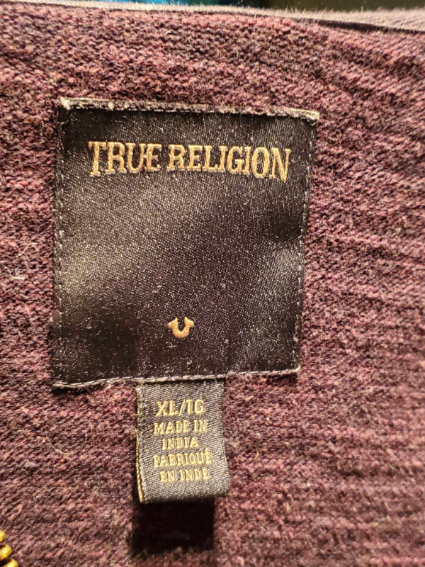 True Religion Mens Zip-UP Hoodie SIZE XL in Men's in Edmonton - Image 2
