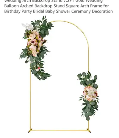 7.2FT Gold Wedding Balloon Arch Stand, View more