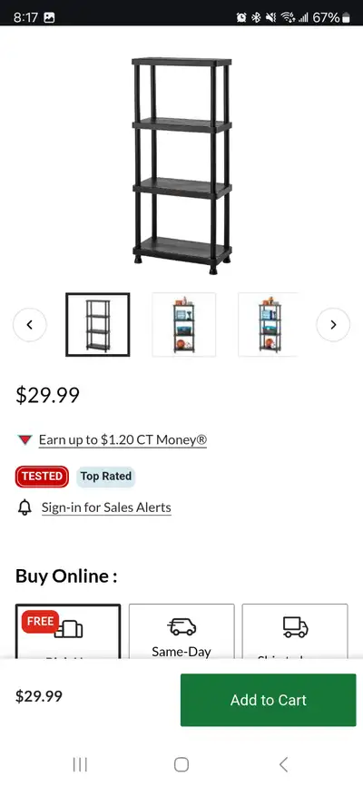 Brand New Mastercraft 4-Shelf Resin/ Plastic Storage Rack / Shelving Unit, 23 x 12 x 52-in Never bee...