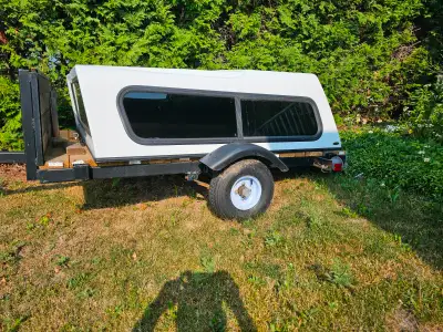 Steel Utility Trailer 5' wide x 6'10" long Pressure treated 2x6 decking installed with new hardware...