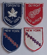 Vintage 1960'S NHL Team Logo Crest Patches Leafs Wings Rangers