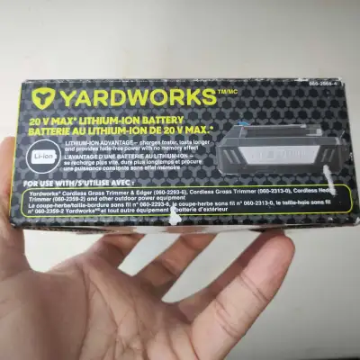 Yardworks 20 V Max 2Ah Lithium-ion Replacement Battery, View more