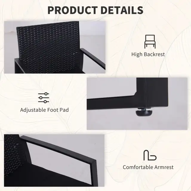 3 Pieces Wicker Patio Furniture Set, Rattan Bistro Set  in Patio & Garden Furniture in Markham / York Region - Image 7