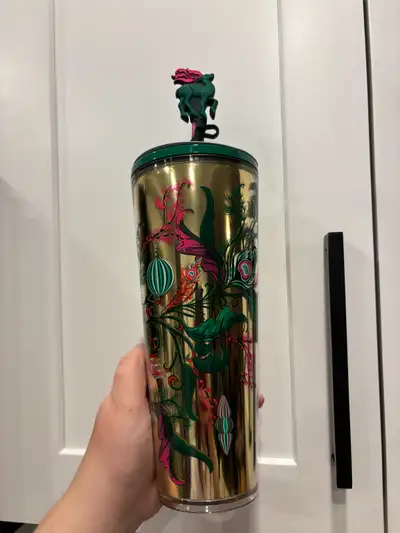 New Never Used Starbucks Tumbler and beautiful straw topper, View more